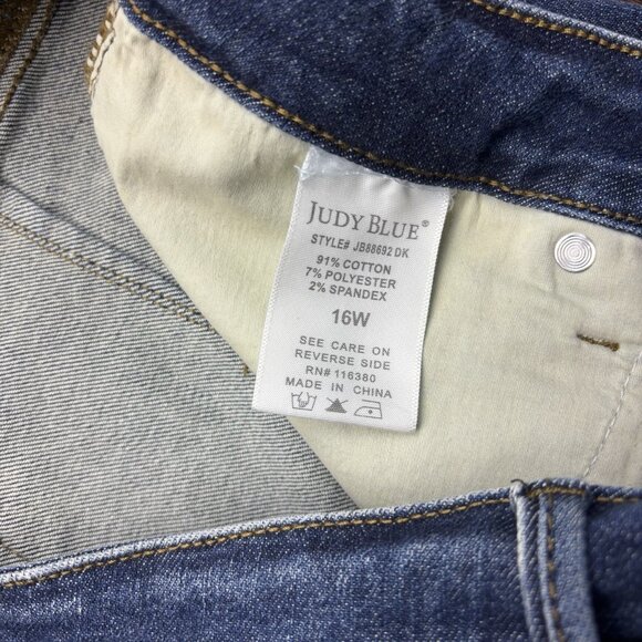 Judy Blue Skinny Fit Jeans JB88692 Dark Wash Women’s Size 16W - Picture 10 of 11